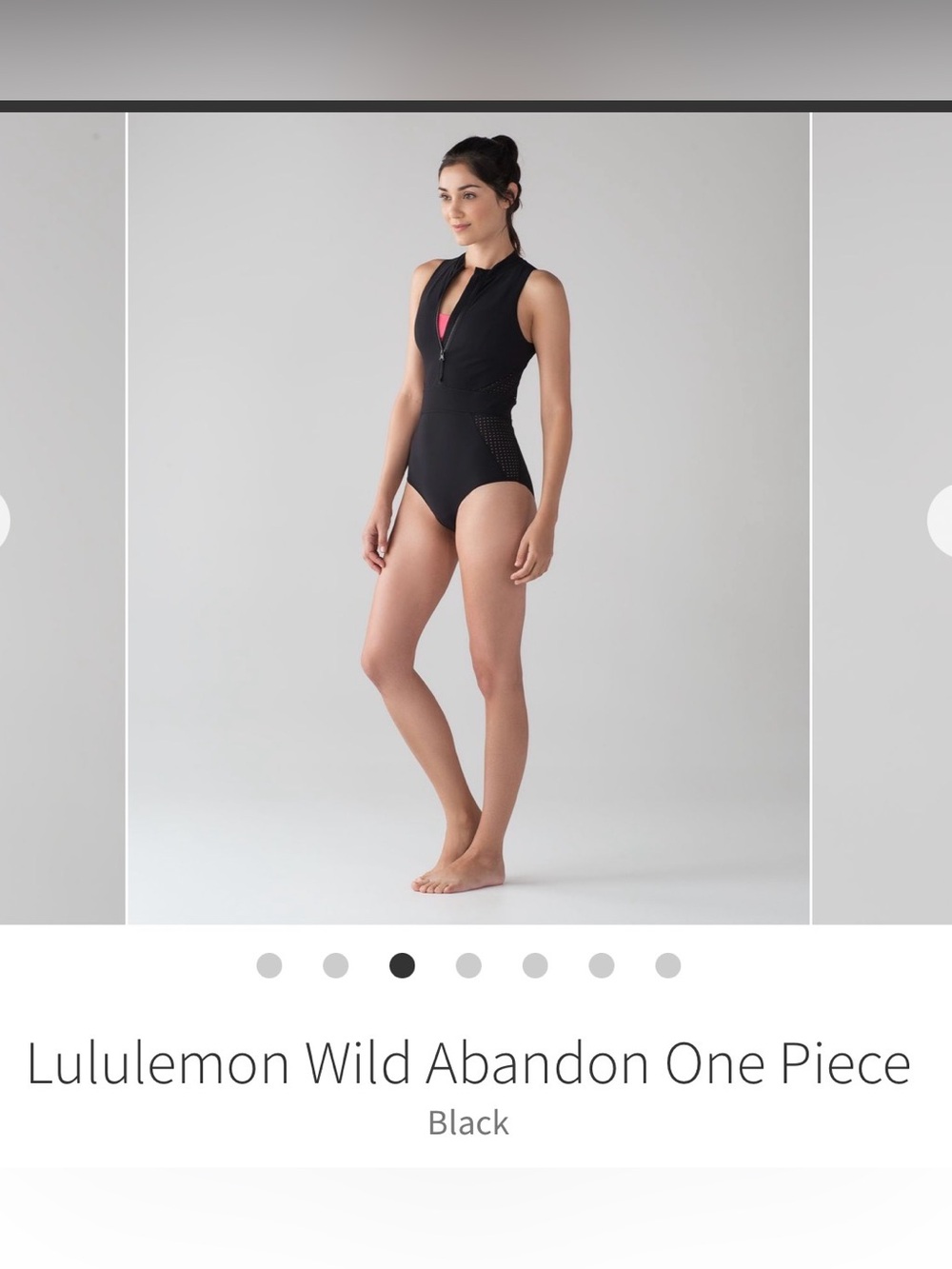 lululemon athletica Black One-Piece Swimsuit with Pink Zip Accent